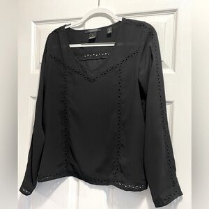Scotch & Soda Maison Scotch Black Long Sleeve Blouse Sz 2 - US Medium (6)